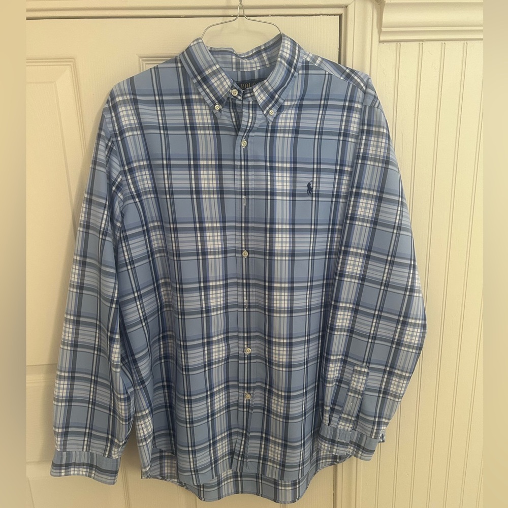 Polo Ralph Lauren Classic Fit Performance Sz XXL Blue Plaid